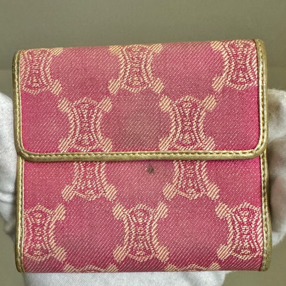 Celine Pink And Gold Macadam Trifold Wallet - Picture 3 of 11